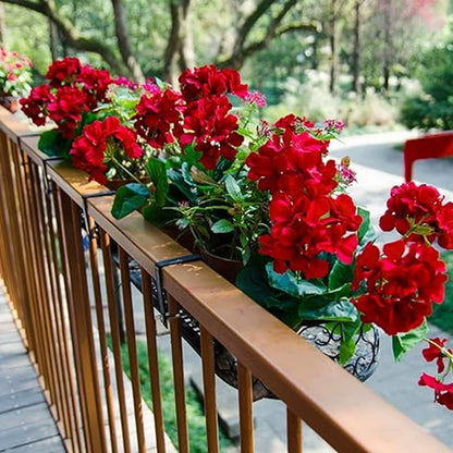 Bulk 13.7" Artificial Red Geranium Bush Fake Flowers UV Resistant for Home Outdoor Decor Wholesale