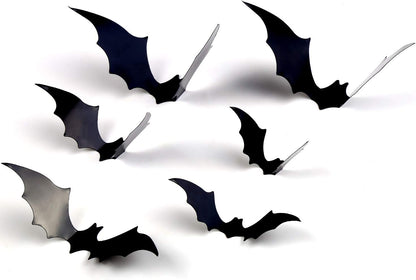 Halloween Decorations 140 Piece 3D Black Bat Wall Decals Waterproof 4 Sizes for Home and Room Decor