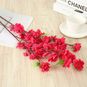 25 Inch Artificial Plum Blossom Stems Spray, 10 Pcs Faux Silk Peach Flowers