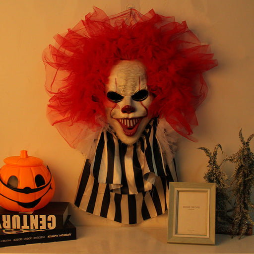 Halloween Horror Clown Wreath 20 Inch Artificial Decorative Halloween Wreath