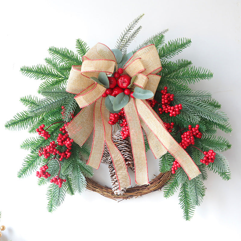 Christmas Berry Bow Wreath Artificial 20 Inch or 24 Inch Holiday Decoration
