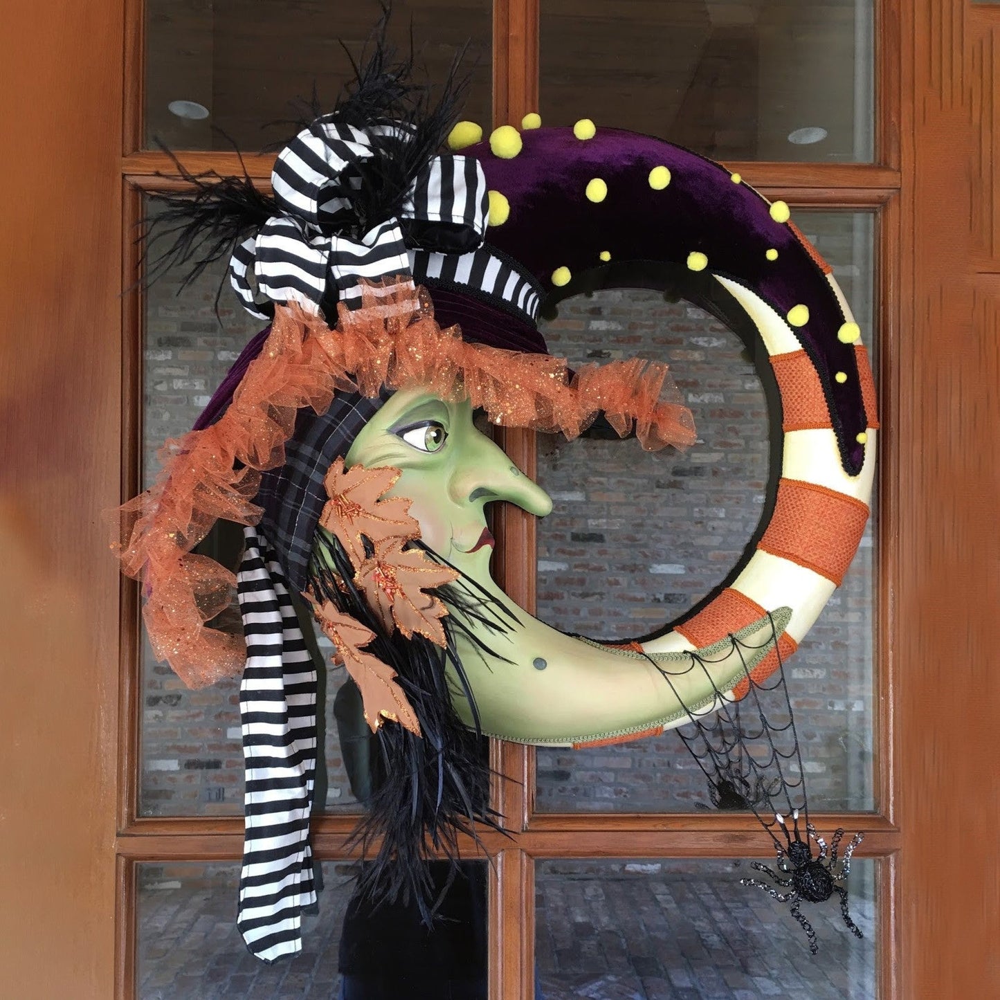 Halloween Witch Moon Wreath 16 Inch Artificial Decorative Wreath