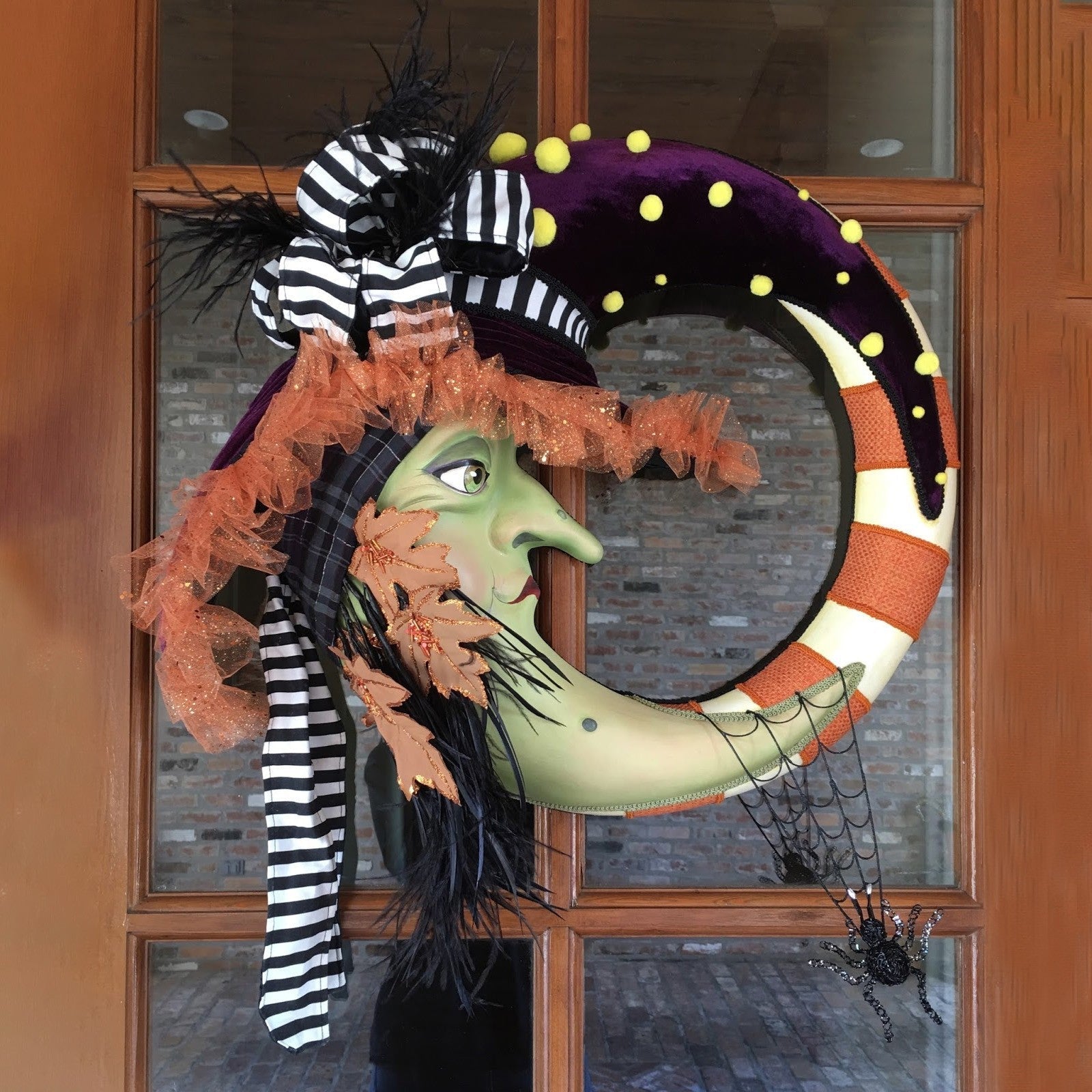 Halloween Witch Moon Wreath 16 Inch Artificial Decorative Wreath