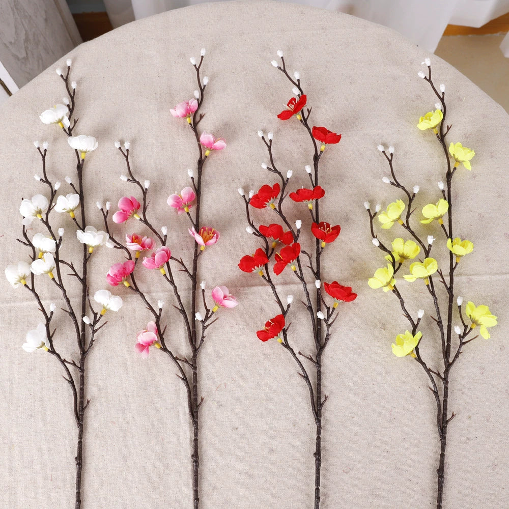 Bulk 6 Pcs 21.6" Artificial Plum Blossom Long Stem Spring Flowers Wholesale