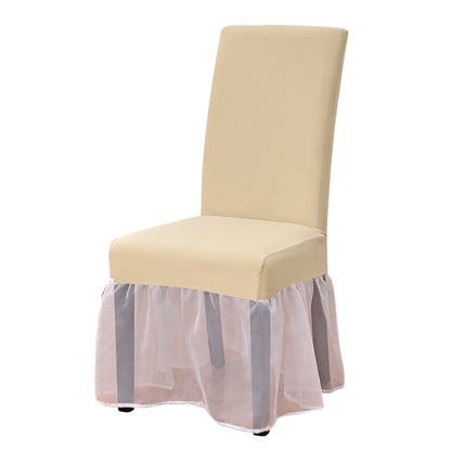 Bulk Milk Silk Gauze Skirt Chair Cover suitable for Hotel Restaurant Conference Banquet Wedding and Party Decoration Wholesale