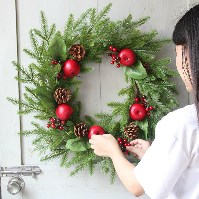 Christmas Pineapple Wreath 24 Inch Artificial American Pine Needle Holiday Decor