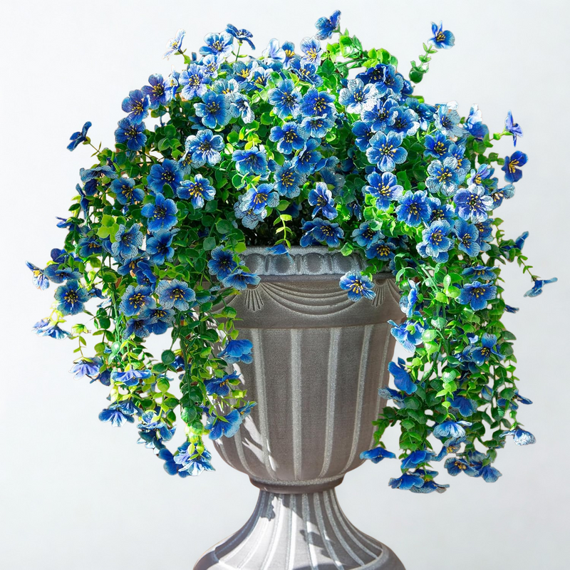 2 Pcs Artificial Hanging Flowers UV Fade Resistant Outdoor Decor for Porch Patio Balcony