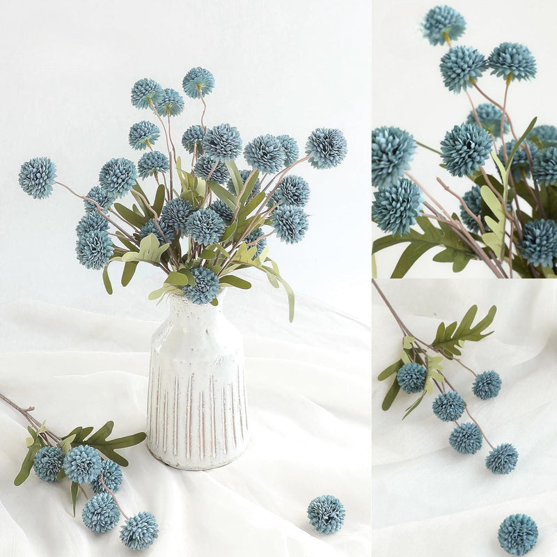 5 Pcs Artificial Silk Pompon Mums Flowers, Beige, 6 Inch Stems, Realistic Chrysanthemums for DIY Bouquets and Wedding Decor