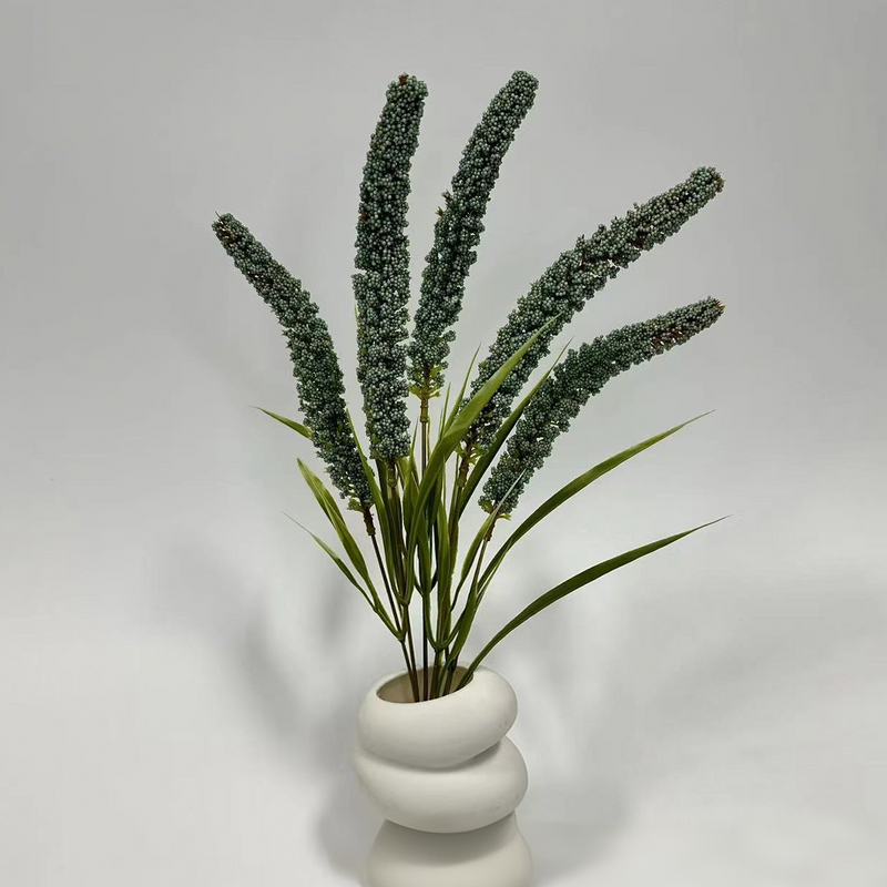 18.5-Inch Artificial Sage Flowers, 3 Stems Realistic Faux Greenery for Vase Arrangements, Home Decor, Wedding Backdrops