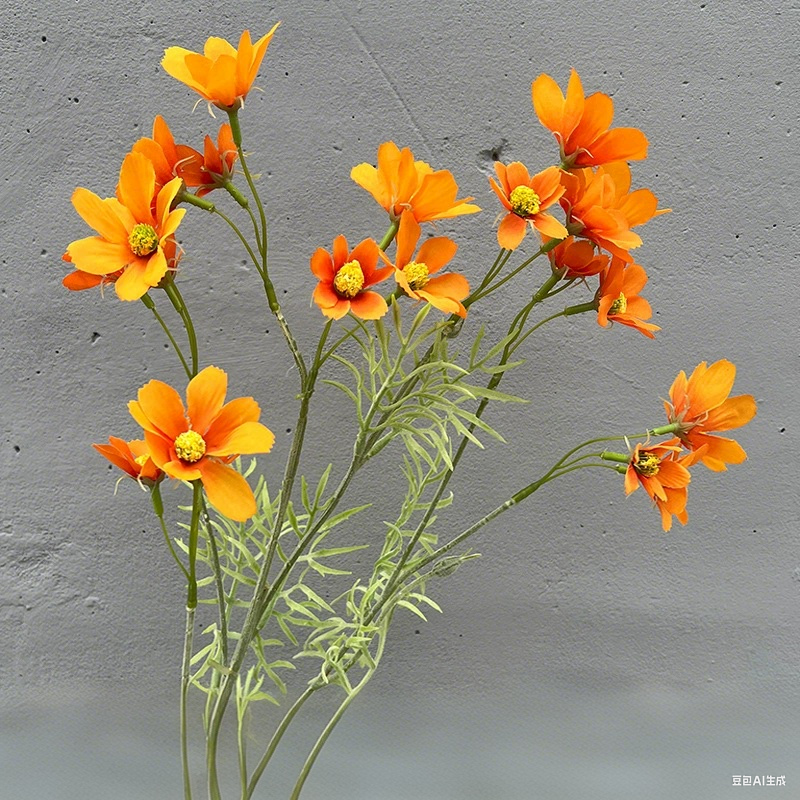 36.7 Inch Artificial Cosmos Flowers, Lifelike Silk Cosmos Blooms for Home Decor, 1 Stem