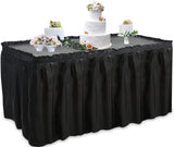 Bulk 14FT Disposable Tablecloth & Skirt Set for Rectangle Table Wedding Buffet Birthday Party Baby Shower Decorations Wholesale