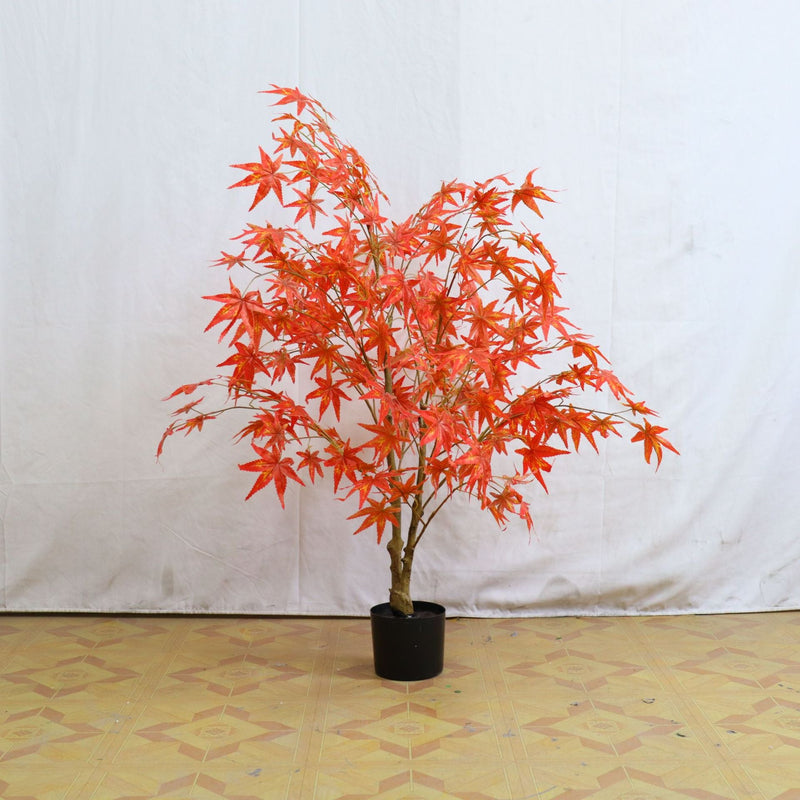 Artificial Japanese Maple Silk Tree 36 Inch Fall Colors Lifelike Plant with Basket Decoration Bulk Wholesale