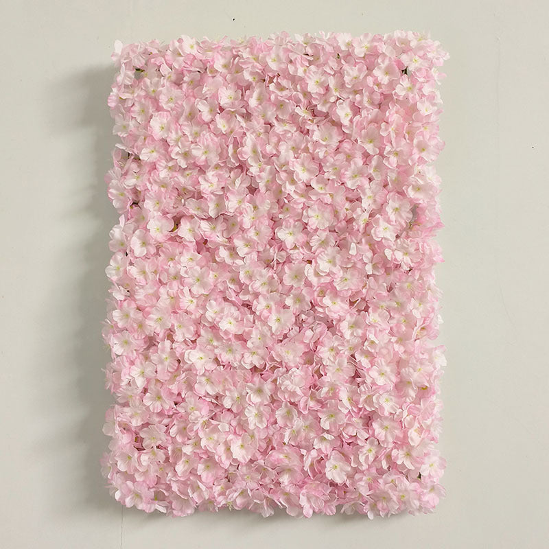 Cherry Blossom Artificial Flower Wall Mat Panels 10 Pcs Pink Silk Backdrop