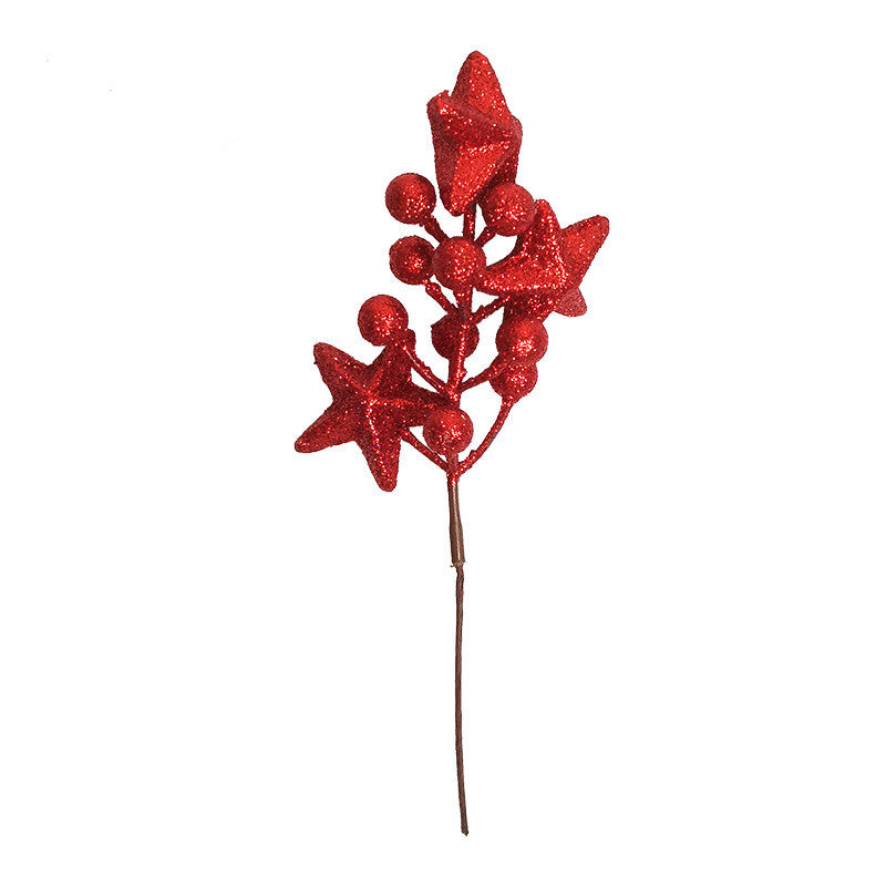 8 Inch Artificial Glitter Stars and Berries Stems, 10 Pcs Patriotic 4th of July Floral Decorations