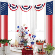 24 Pcs Patriotic Star Hanging Ornaments, Wicker Rattan Christmas Decorations