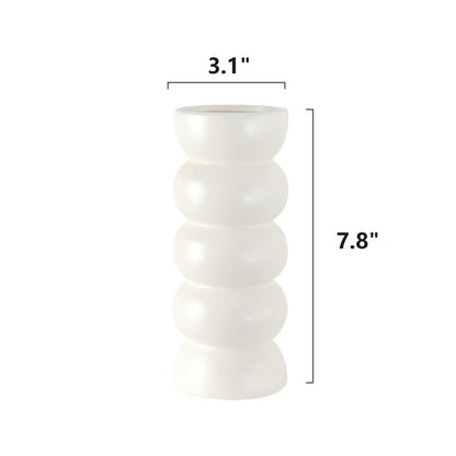 Bulk Ceramic Flower Vase Ribbing Modern Unique Home Party Decor Wholesale