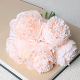 Bulk 2 Pcs Luxury Artificial Peony Bouquets 10 Real Touch Silk Stems with Foliage Wedding Arch Florals Table Centerpieces & Boho Home Decor No Fade Faux Flowers 7 Colors Wholesale