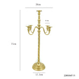 Bulk Gold 5 Arm Candelabra Tall 28" Metal Spiral Candelabra Candle Holder for Wedding and Events Wholesale