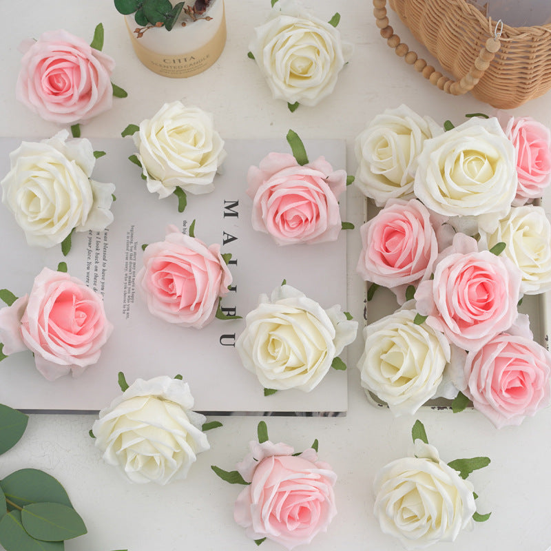 50 Pcs Artificial Silk Rose Heads, 2 Inch, Red, DIY Wedding Flowers, Craft Supplies for Bouquet & Home Decor