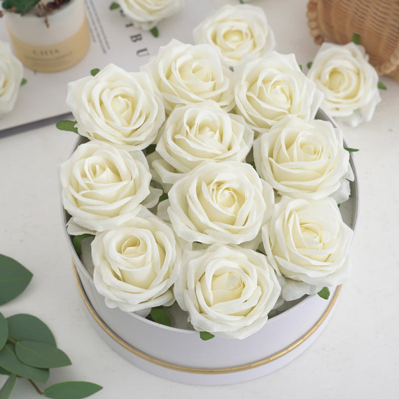 50 Pcs Artificial Silk Rose Heads, 2 Inch, Red, DIY Wedding Flowers, Craft Supplies for Bouquet & Home Decor
