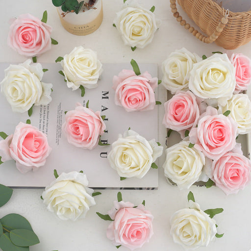 50 Pcs Artificial Silk Rose Heads, 2 Inch, Red, DIY Wedding Flowers, Craft Supplies for Bouquet & Home Decor