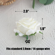 50 Pcs Artificial Silk Rose Heads, 2 Inch, Red, DIY Wedding Flowers, Craft Supplies for Bouquet & Home Decor