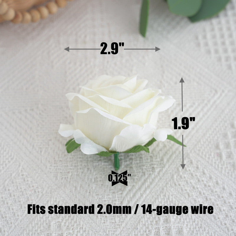 50 Pcs Artificial Silk Rose Heads, 2 Inch, Red, DIY Wedding Flowers, Craft Supplies for Bouquet & Home Decor