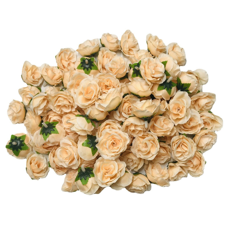 50 Pcs Artificial Tiny Rose Flower Heads for Crafts Wedding Centerpieces Bridal Shower Home Decor