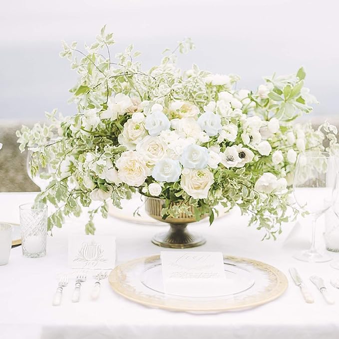 50 Pcs Artificial Tiny Rose Flower Heads for Crafts Wedding Centerpieces Bridal Shower Home Decor