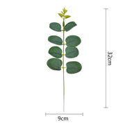 50 Pcs Artificial Eucalyptus Leaves Stems Bulk Green Silk Plants