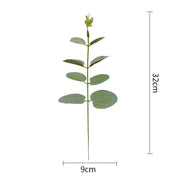 50 Pcs Artificial Eucalyptus Leaves Stems Bulk Green Silk Plants