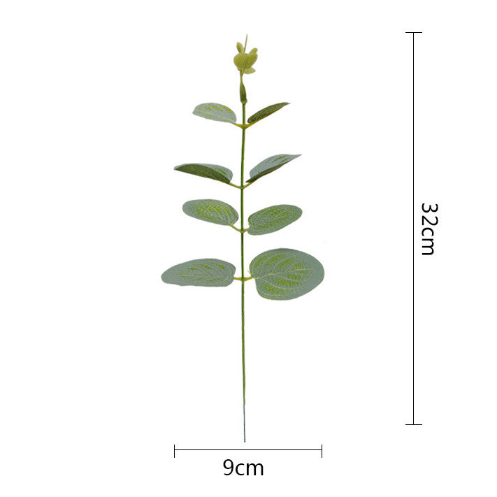 50 Pcs Artificial Eucalyptus Leaves Stems Bulk Green Silk Plants