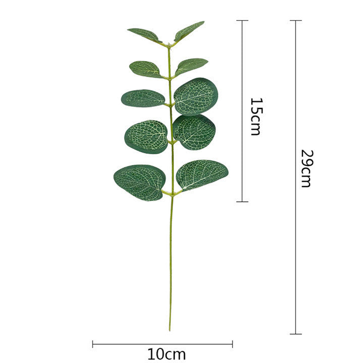 50 Pcs Artificial Eucalyptus Leaves Stems Bulk Green Silk Plants