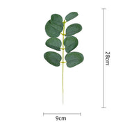 50 Pcs Artificial Eucalyptus Leaves Stems Bulk Green Silk Plants