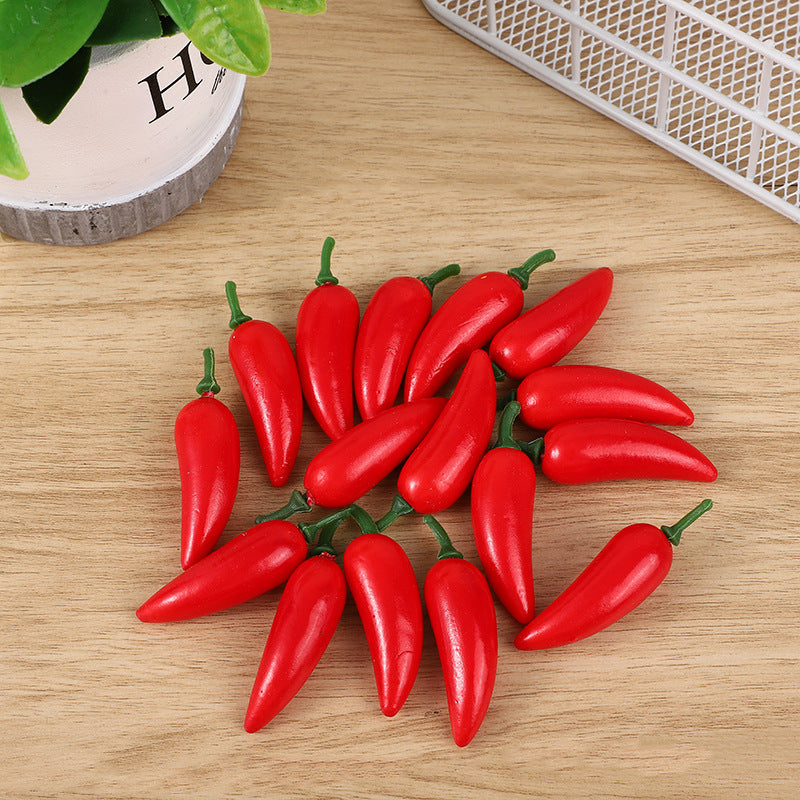 50 Pcs Mini Artificial Hot Chili Peppers 2.3 Inch Silk Decorative Peppers