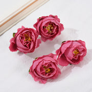 50 Pcs Mini Artificial Rose Flower Heads for Crafts Wedding Centerpieces Bridal Shower Home Decor