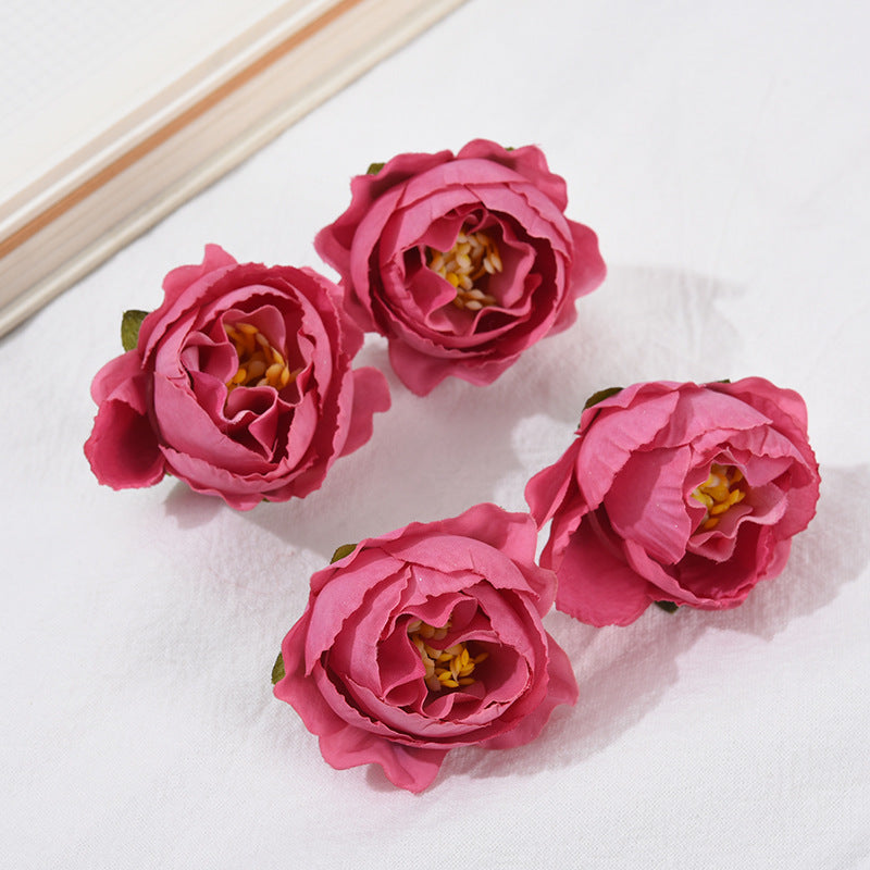 50 Pcs Mini Artificial Rose Flower Heads for Crafts Wedding Centerpieces Bridal Shower Home Decor