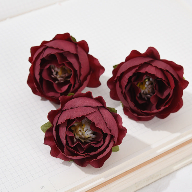 50 Pcs Mini Artificial Rose Flower Heads for Crafts Wedding Centerpieces Bridal Shower Home Decor