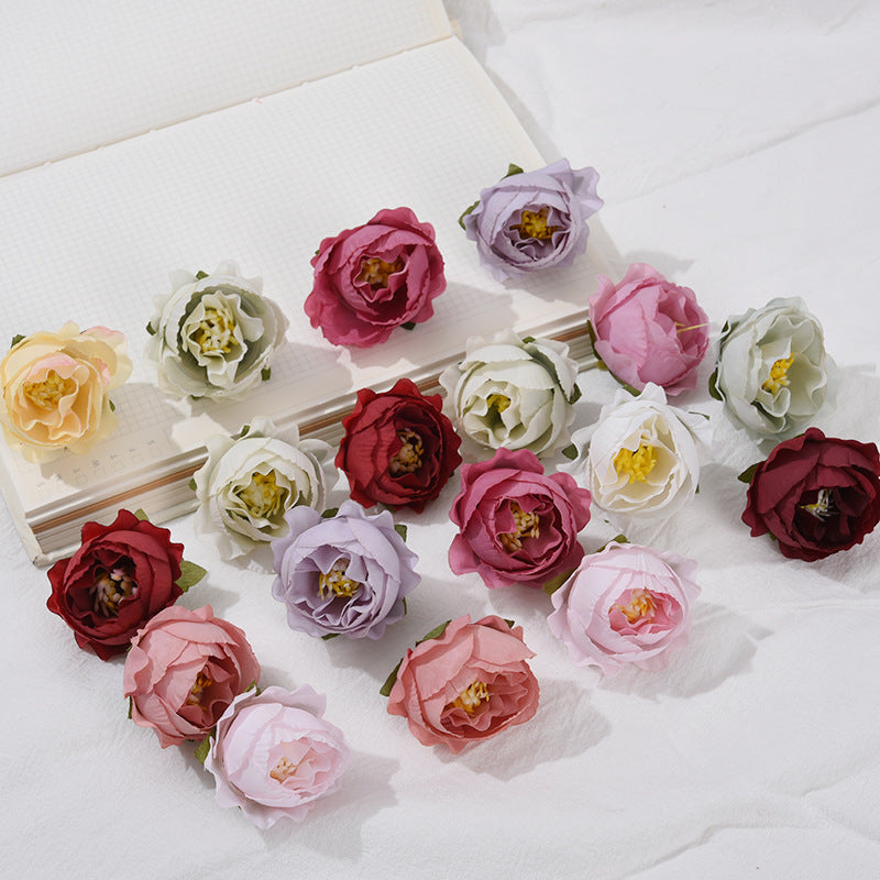 50 Pcs Mini Artificial Rose Flower Heads for Crafts Wedding Centerpieces Bridal Shower Home Decor