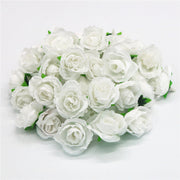 50 Pcs Artificial Tiny Rose Flower Heads for Crafts Wedding Centerpieces Bridal Shower Home Decor