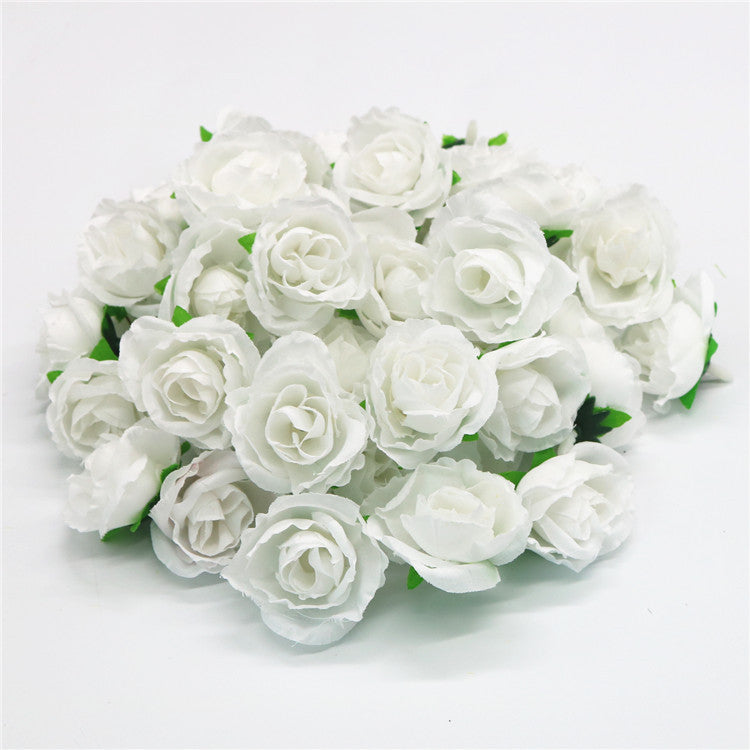 50 Pcs Artificial Tiny Rose Flower Heads for Crafts Wedding Centerpieces Bridal Shower Home Decor