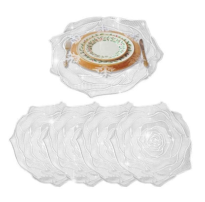 Bulk 2Pcs Irregularity Placemat Heat-Resistant PVC Placemat 15 inch Non-Slip Table Mats Wholesale