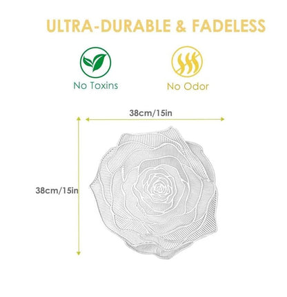 Bulk 2Pcs Irregularity Placemat Heat-Resistant PVC Placemat 15 inch Non-Slip Table Mats Wholesale