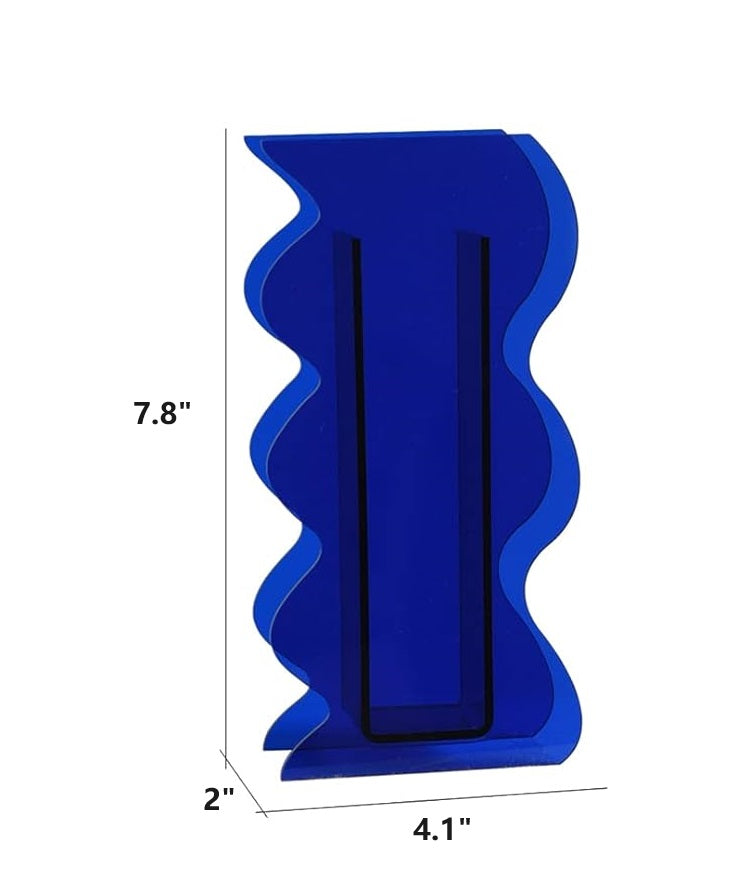 Bulk 1 Pc Wave Shaped Vases Geometric Acrylic Vase For Home Office Wedding Valentine's Day Table Centerpieces Wholesale