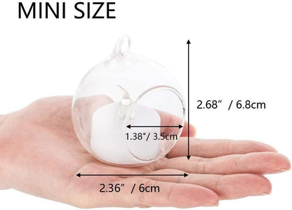 Bulk 12 Pcs Glass Globe Hanging Lights Candle Orbs for Tea Lights Wedding Arch Decor Christmas Centerpiece Outdoor Party Wholesale