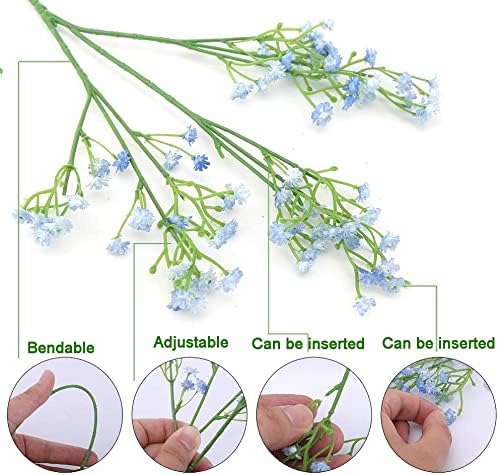 Artificial Baby's Breath Flowers, 10 Stems, White, Silk, Realistic Look for Wedding Bouquets and Centerpieces