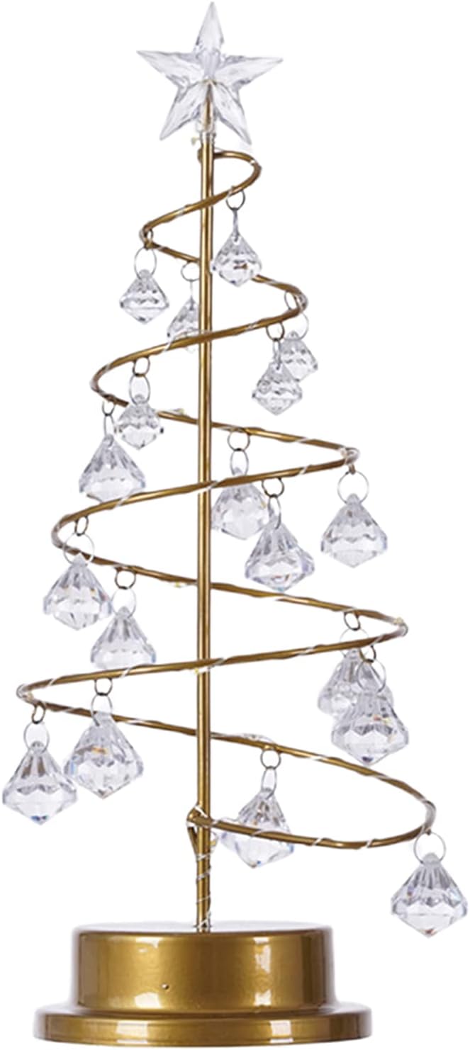 Christmas Tree Tabletop Lamp Crystal Night Light Bulk Home Decoration
