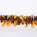 Bulk 5 pcs Halloween Pumpkin and Ghost Garland for Party Decorations 78.7 inches Dense Tinsel Streamer Wholesale