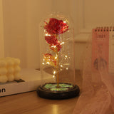 Bulk Eternal Artificial Rose with LED Light Glass Cover Perfect Birthday Valentine's Day and Thanksgiving Gifts for Women & Moms Wholesale