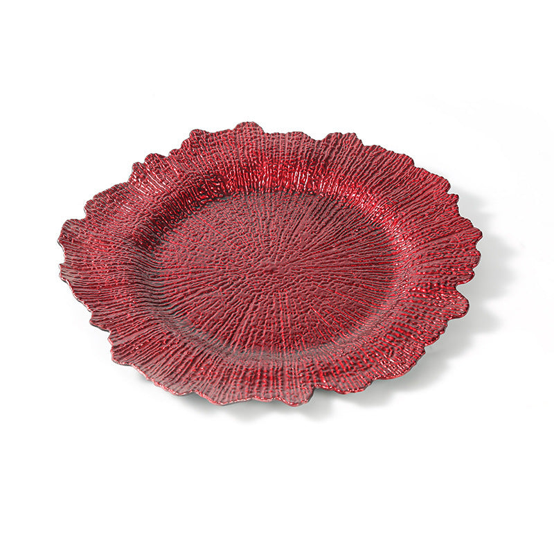 Premium 100 Pcs 13" Gold Charger Plates Set Metallic Ruffled Rim Wedding Party Holiday Decor with Elegant All-Weather Table Settings